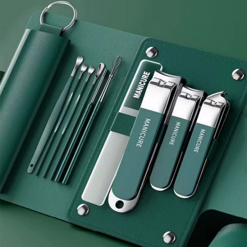 10Pcs/set Professional Nail Clipper Set Portable Nail Scissors Stainless Steel Manicure Pedicure Tool