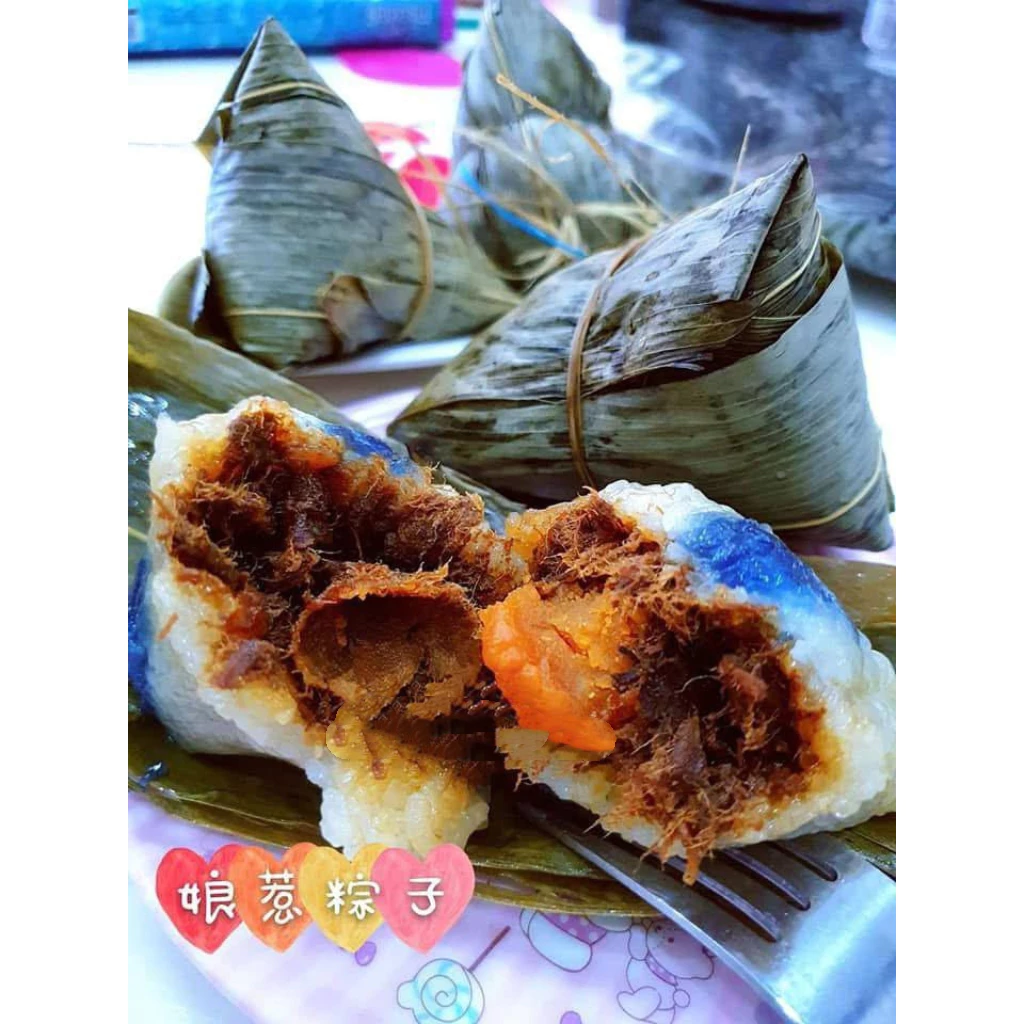 马六甲娘惹肉粽 Melaka Nyonya Blue Flower Rice Dumplings (5pcs/set)A 娘惹肉粽 Nyonya Pork - Image 4