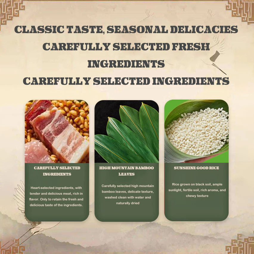 Traditional Rice Dumplings Zongzi 12pcs Dragon Boat Festival Mini Gift Box With Handle ThreadHoneyJujube - Image 2